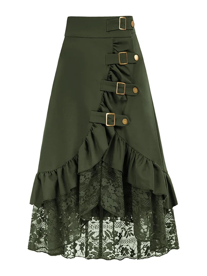 Olive Tide Gothic Lace Maxi Skirt