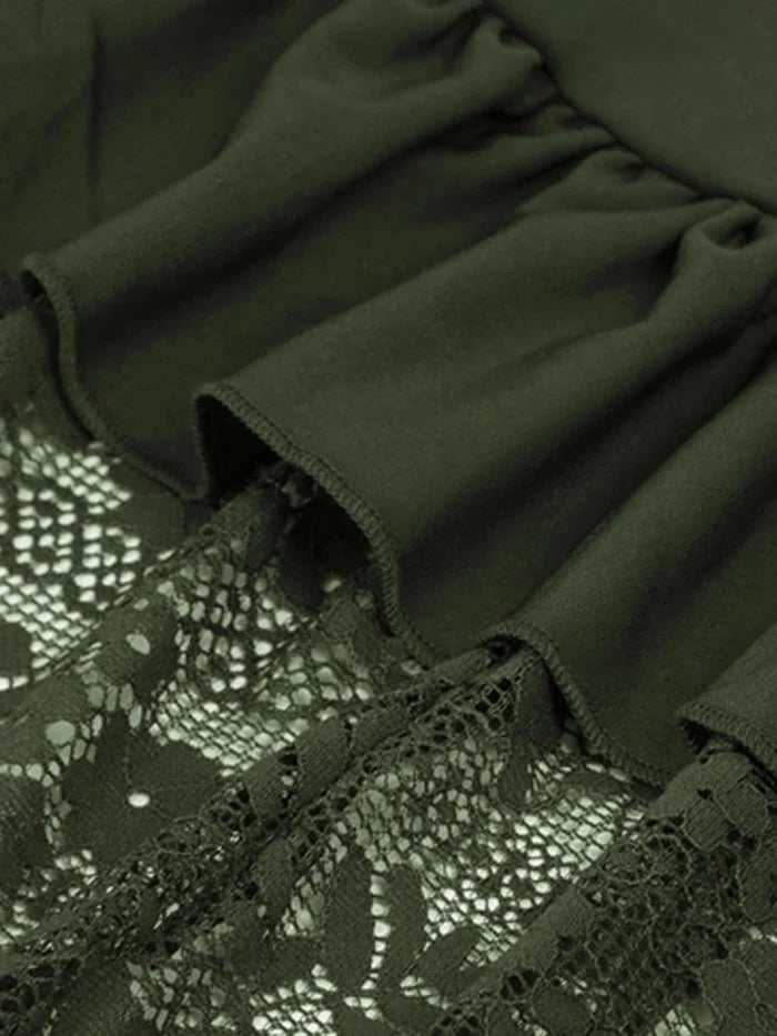 Olive Tide Gothic Lace Maxi Skirt