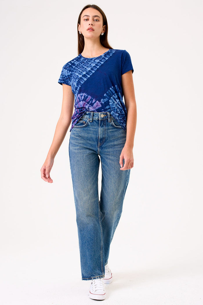 Patchwork Tie Dye Boy Tee - Goldie LeWinter #color_estate blue - limited edition