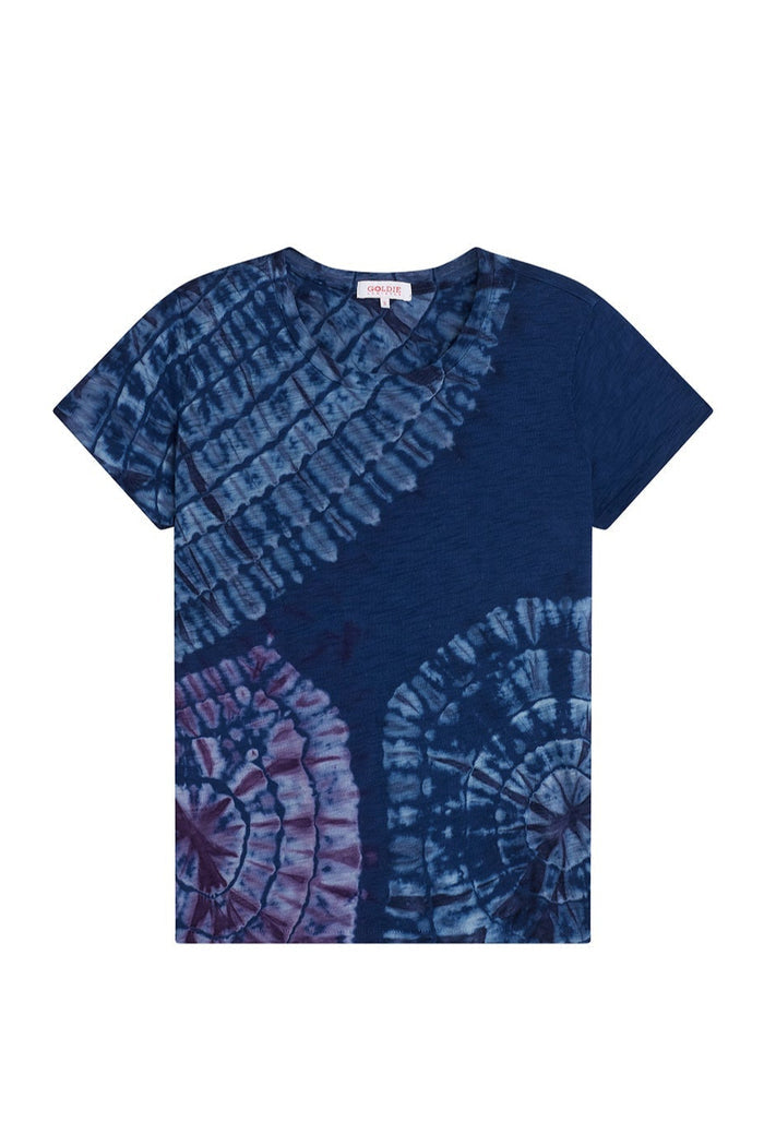 Patchwork Tie Dye Boy Tee - Goldie LeWinter #color_estate blue - limited edition