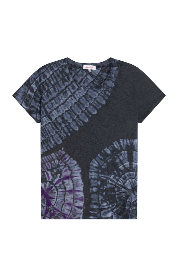 Patchwork Tie Dye Boy Tee - Goldie LeWinter #color_charcoal heather