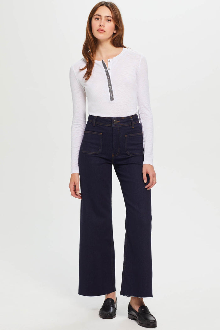 Pavé Shimmer Henley - Goldie LeWinter #color_white