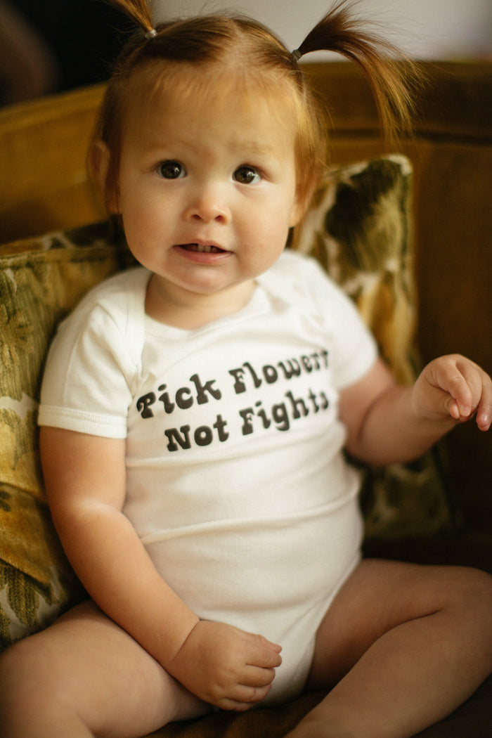 Pick Flowers Not Fights Onesie
