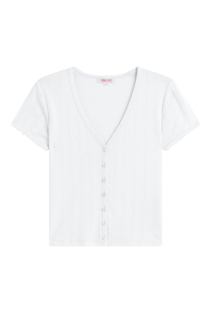 Ellie Cropped Cardigan - Goldie LeWinter #color_white
