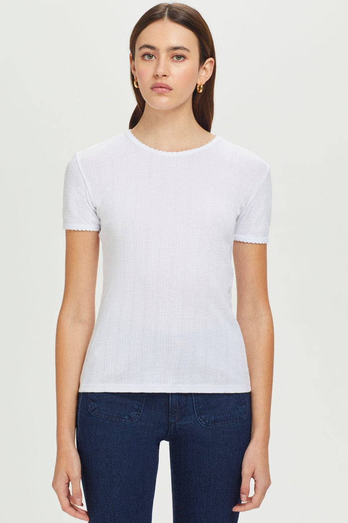 Pointelle Tee - Goldie LeWinter #color_white