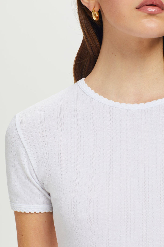 Pointelle Tee - Goldie LeWinter #color_white