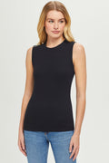 Ribbed Sleeveless Tee - Goldie LeWinter #color_black