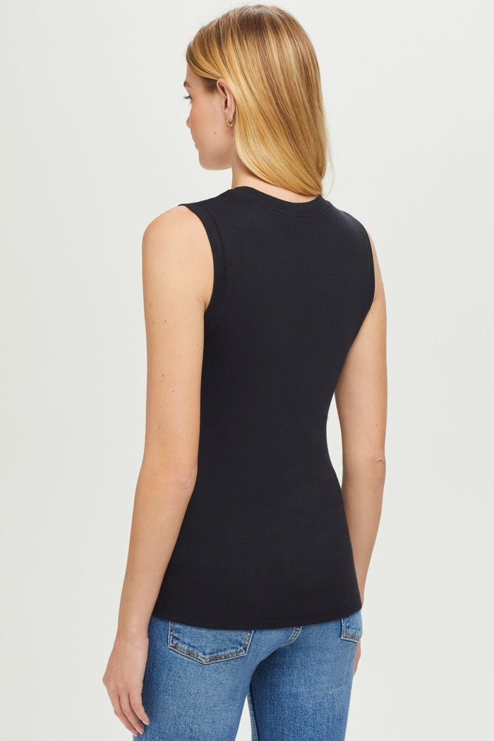 Ribbed Sleeveless Tee - Goldie LeWinter #color_black
