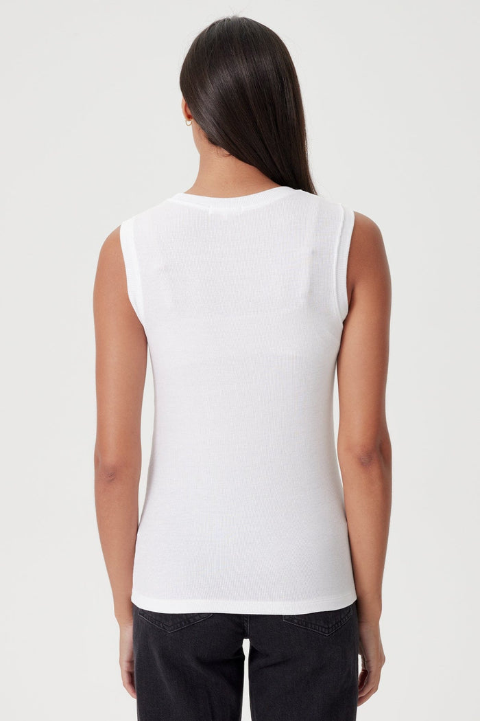 Ribbed Sleeveless Tee - Goldie LeWinter #color_white
