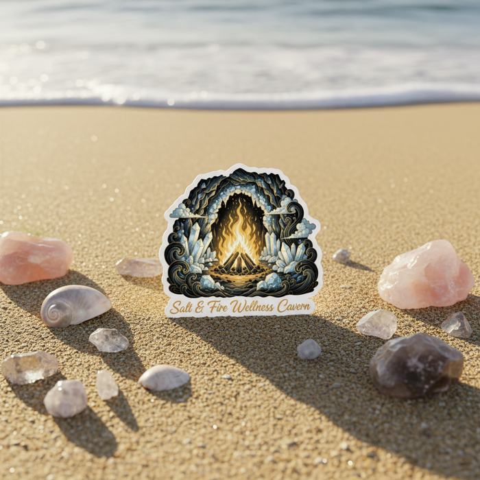 Salt & Fire Crystal Cavern Sticker Beach Mockup