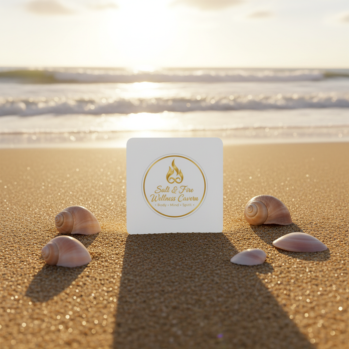 Salt & Fire Die-Cut Sticker Beach Mockup