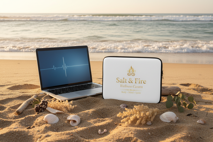Salt & Fire Laptop Sleeve Beach Mockup