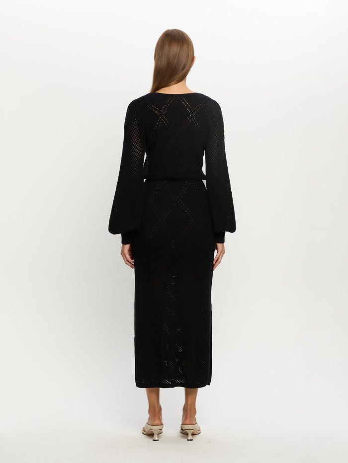 Samara Knit Dress Black Back 03