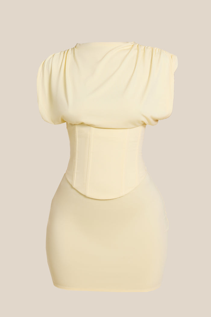 Sandra Corset Mini Dress in Yellow