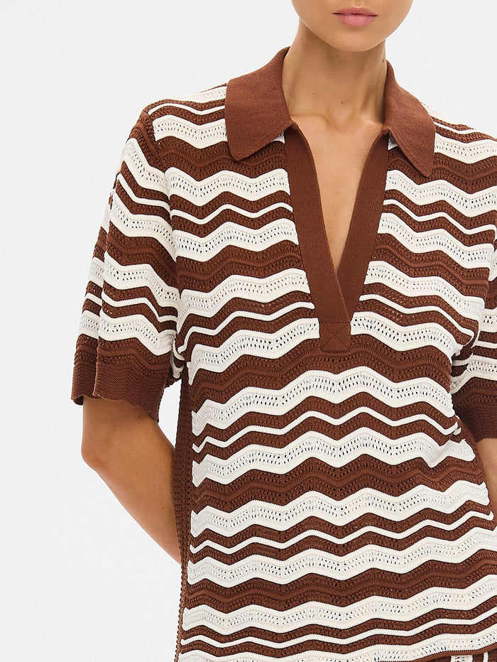 Sarah Knit Polo Top