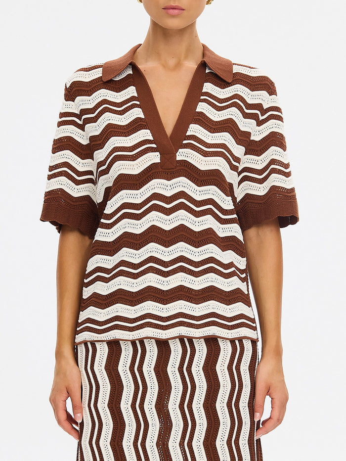 Sarah Knit Polo Top