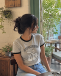 Sarcasm Ringer Tee — Women's Graphic Retro Style