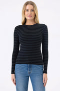 Shadow Stripe Top - Goldie LeWinter #color_black / charcoal heather