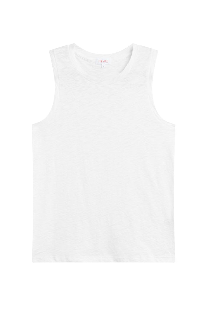 Signature Slub Crew Tank - Goldie LeWinter #color_white