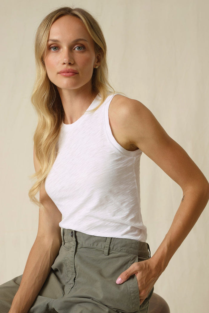 Signature Slub Crew Tank - Goldie LeWinter #color_white