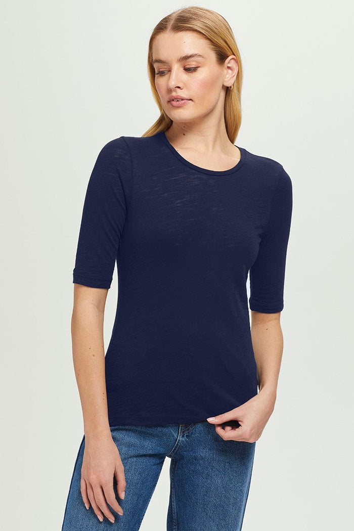 Signature Slub Half Sleeve Tee - Goldie LeWinter #color_navy