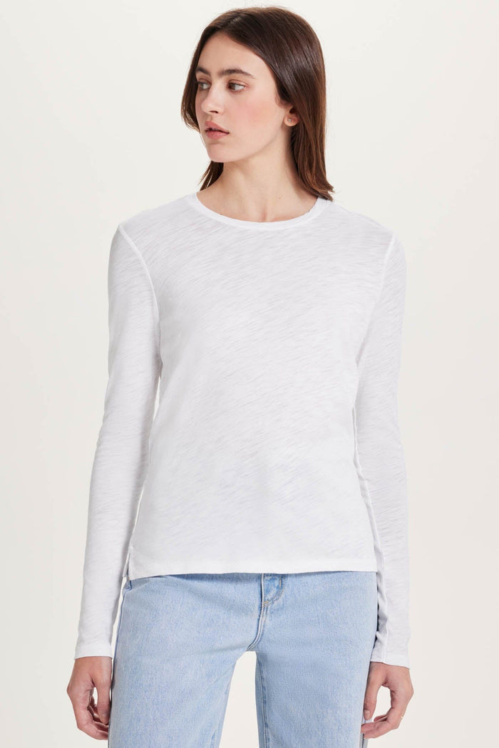 Signature Slub Long Sleeve Boy Tee - Goldie LeWinter #color_white