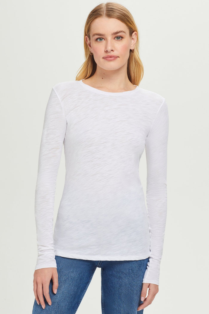 Signature Slub Long Sleeve Tee - Goldie LeWinter #color_white