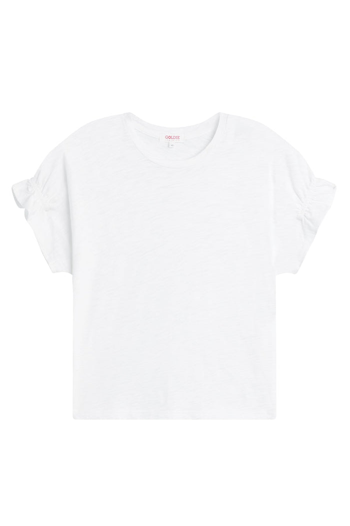 Signature Slub Puff & Ruffle Sleeve Tee - Goldie LeWinter #color_white