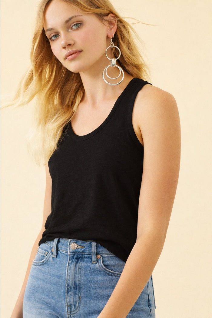 Signature Slub Racerback Tank - Goldie LeWinter #color_black