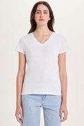 Signature Slub V Neck Boy Tee - Goldie LeWinter #color_white