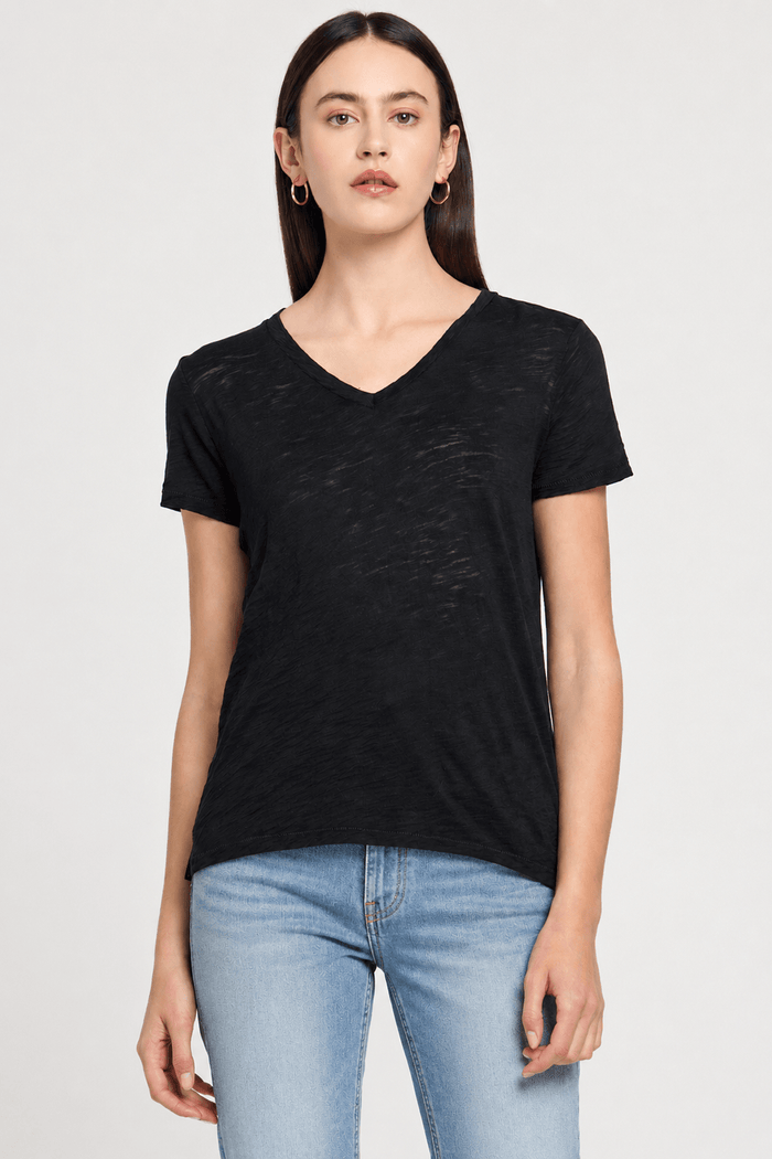 Signature Slub V Neck Boy Tee - Goldie LeWinter #color_black