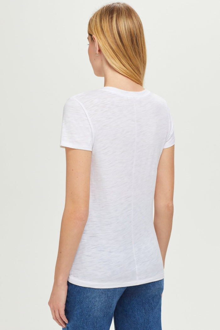 Signature Slub V Neck Tee - Goldie LeWinter #color_white