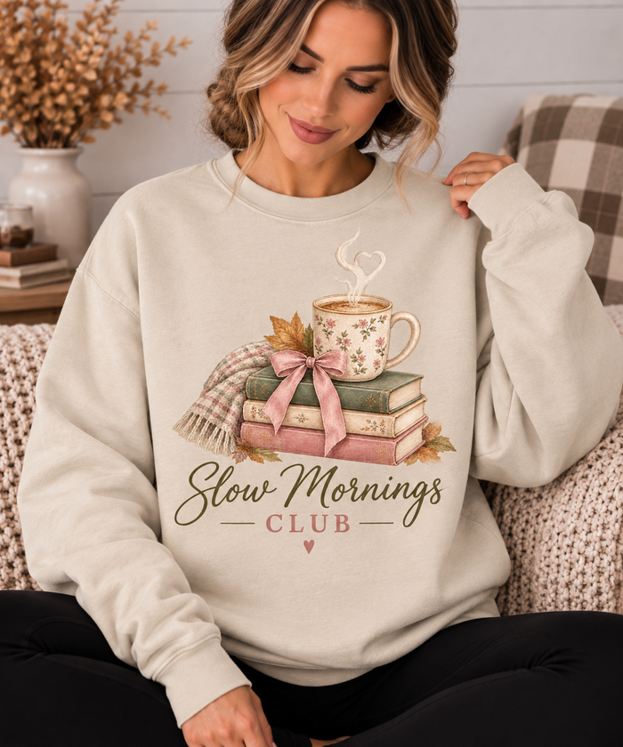 Slow Mornings Club Crewneck Sweatshirt