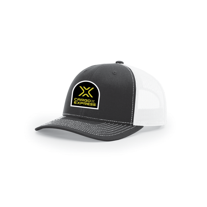 Snap-Back Trucker Hat with Patch - Black/ White