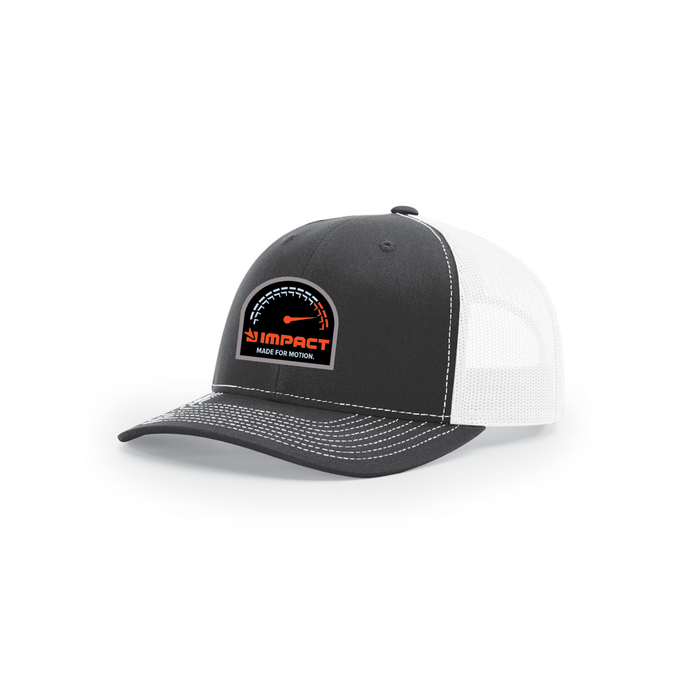 Snap-Back Trucker Hat with Patch - Black/ White