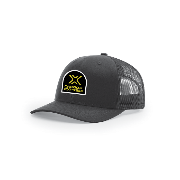 Snap-Back Trucker Hat with Patch - Black