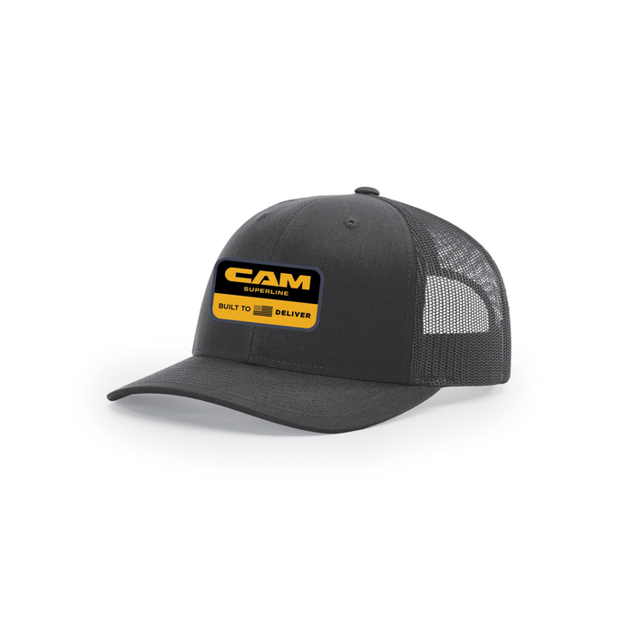 Snap-Back Trucker Hat with Patch - Black