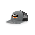 Snap-Back Trucker Hat with Patch - Heather Grey/ Black
