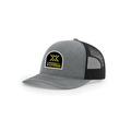 Snap-Back Trucker Hat with Patch - Heather Grey/ Black