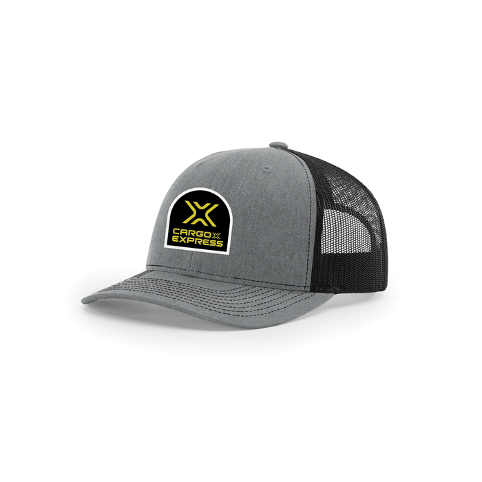 Snap-Back Trucker Hat with Patch - Heather Grey/ Black