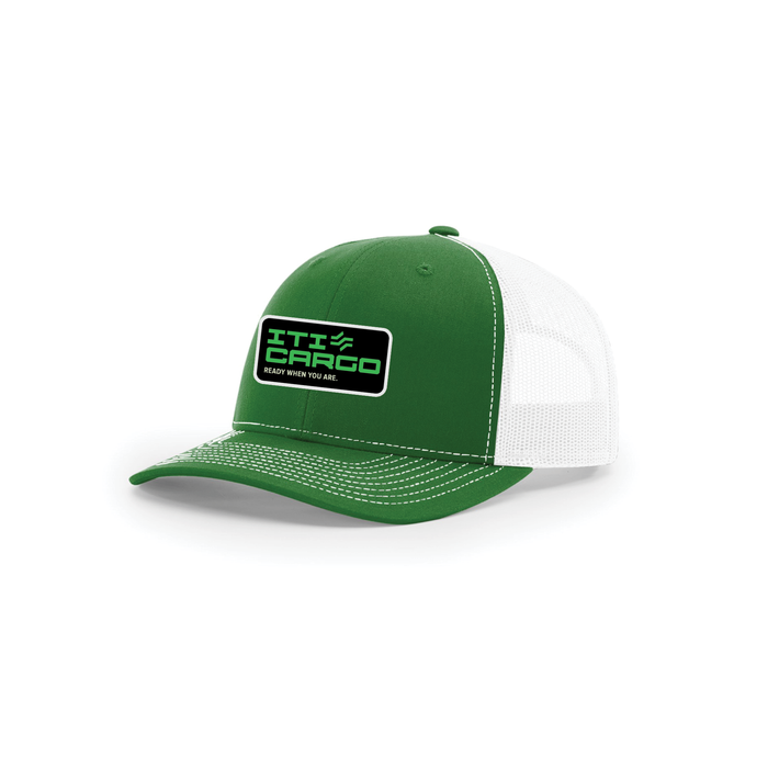 Snap-Back Trucker Hat with Patch - Kelly/ White