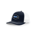 Snap-Back Trucker Hat with Patch - Navy/ White