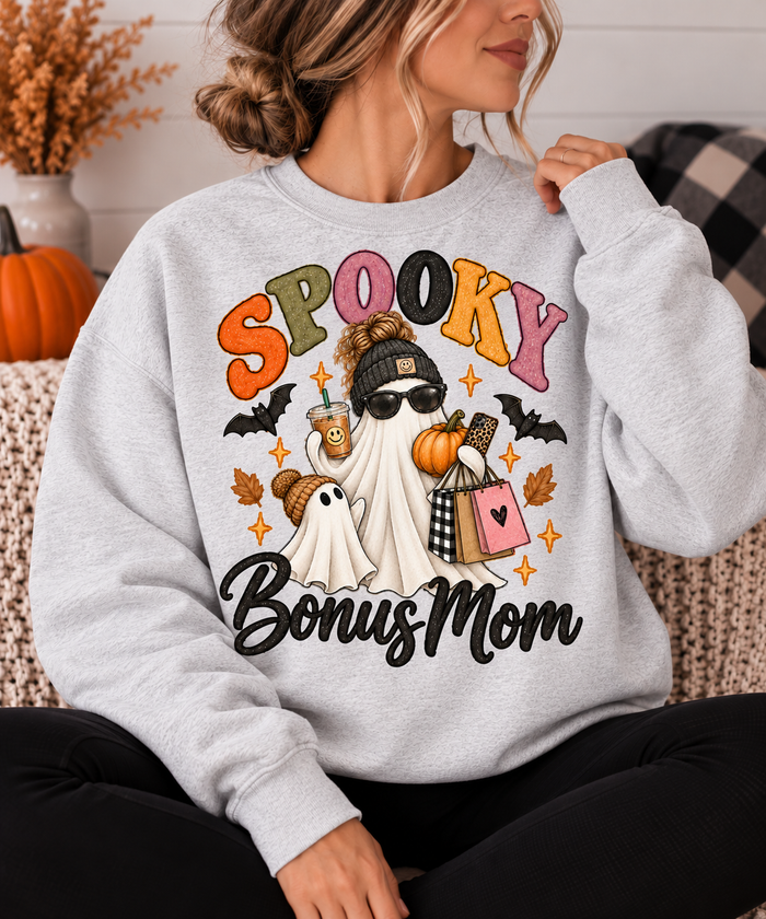 Spooky Bonus Mom Crewneck Sweatshirt