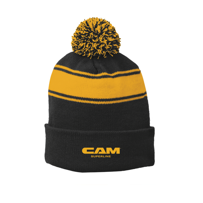 Sport-Tek® Stripe Pom Pom Beanie