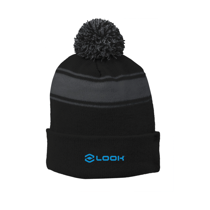 Sport-Tek® Stripe Pom Pom Beanie