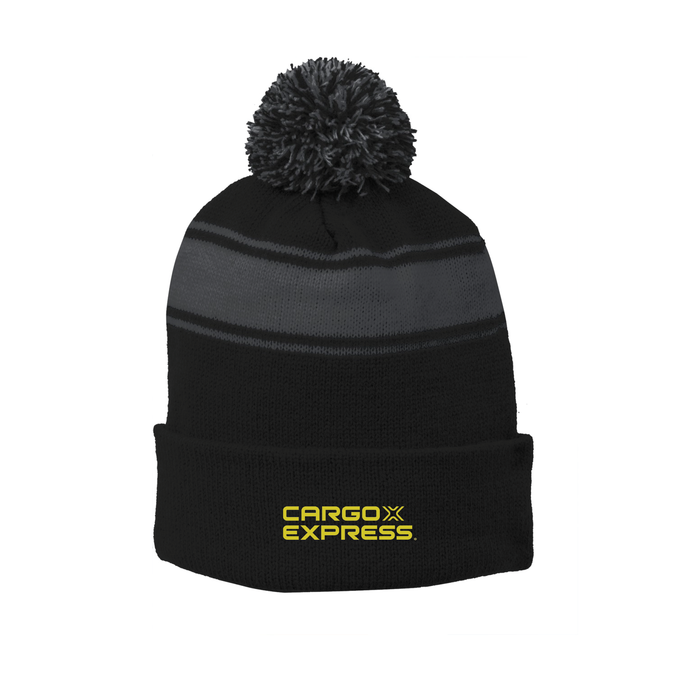 Sport-Tek® Stripe Pom Pom Beanie