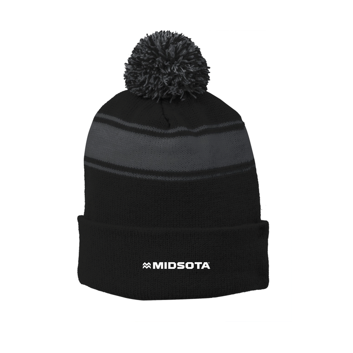 Sport-Tek® Stripe Pom Pom Beanie