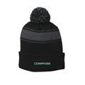 Sport-Tek® Stripe Pom Pom Beanie