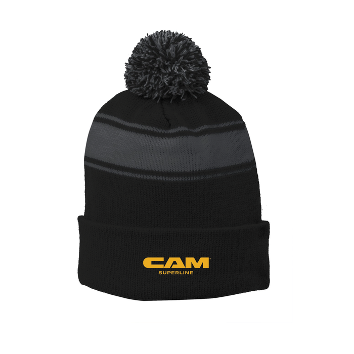 Sport-Tek® Stripe Pom Pom Beanie