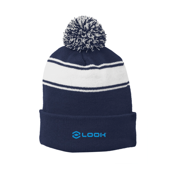 Sport-Tek® Stripe Pom Pom Beanie